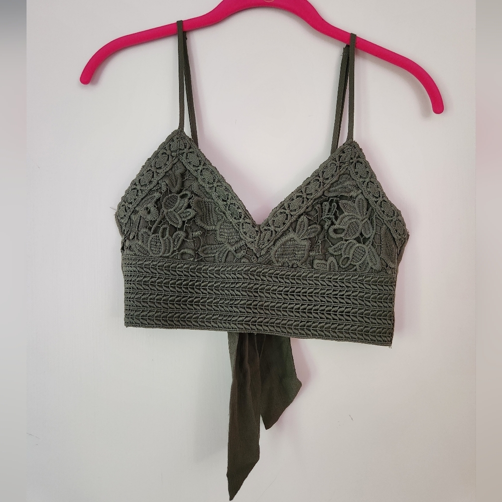 Aeropostale Green Lace Tank Top